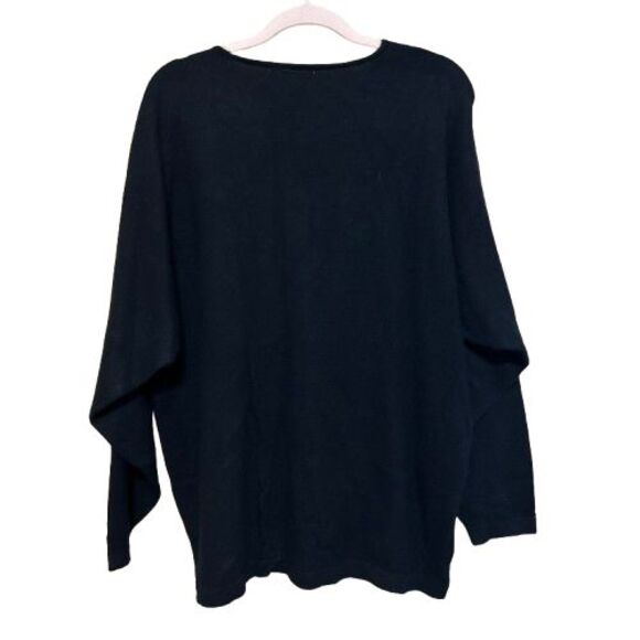 NWT Vintage Together Sweater Womens XL Black Oversize Dolman Henley Lambswool - Picture 1 of 7